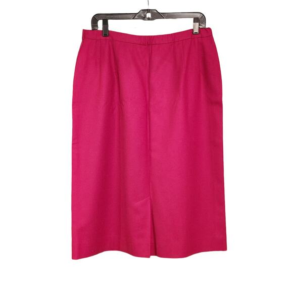 Pendleton 100% Virgin Wool Pink midi length lined skirt w/ Pockets, size 16 - Picture 2 of 12